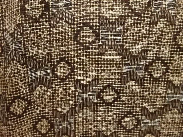 JAPANESE KIMONO / ANTIQUE KIMONO / SILK / DORO OSHIMA TSUMUGI / WOVEN GEOMETRIC PATTERN